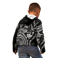 Aloha Hawaii Turtles Floral Kid Hoodie Obsidian Glaze LT7 - Polynesian Pride