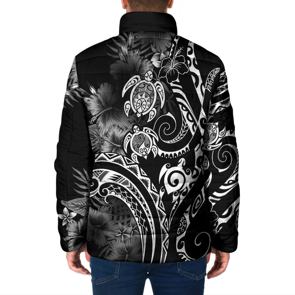 Aloha Hawaii Turtles Floral Padded Jacket Obsidian Glaze LT7 - Polynesian Pride
