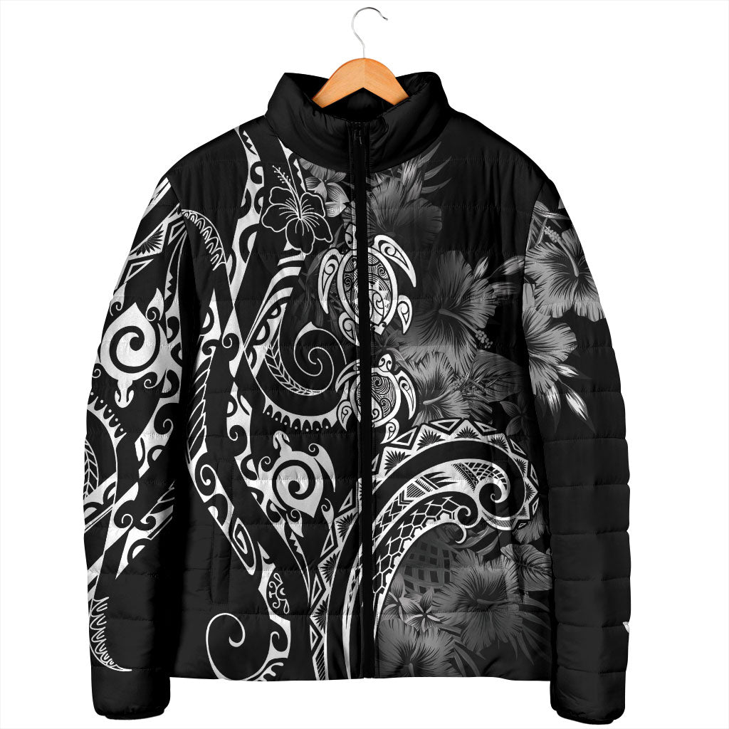 Aloha Hawaii Turtles Floral Padded Jacket Obsidian Glaze LT7 - Polynesian Pride