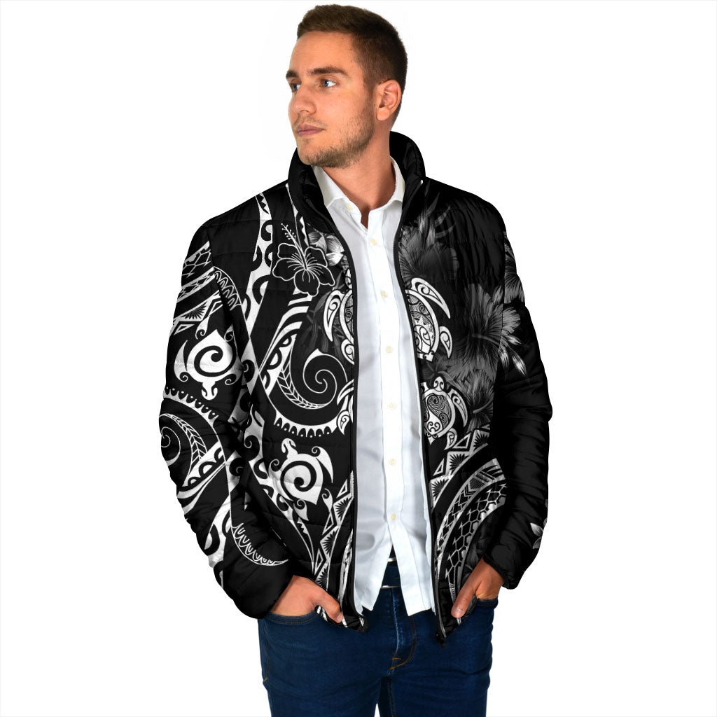 Aloha Hawaii Turtles Floral Padded Jacket Obsidian Glaze LT7 - Polynesian Pride