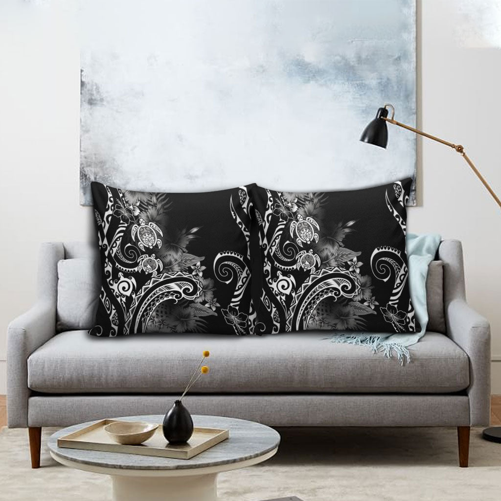 Aloha Hawaii Turtles Floral Pillow Cover Obsidian Glaze LT7 - Polynesian Pride