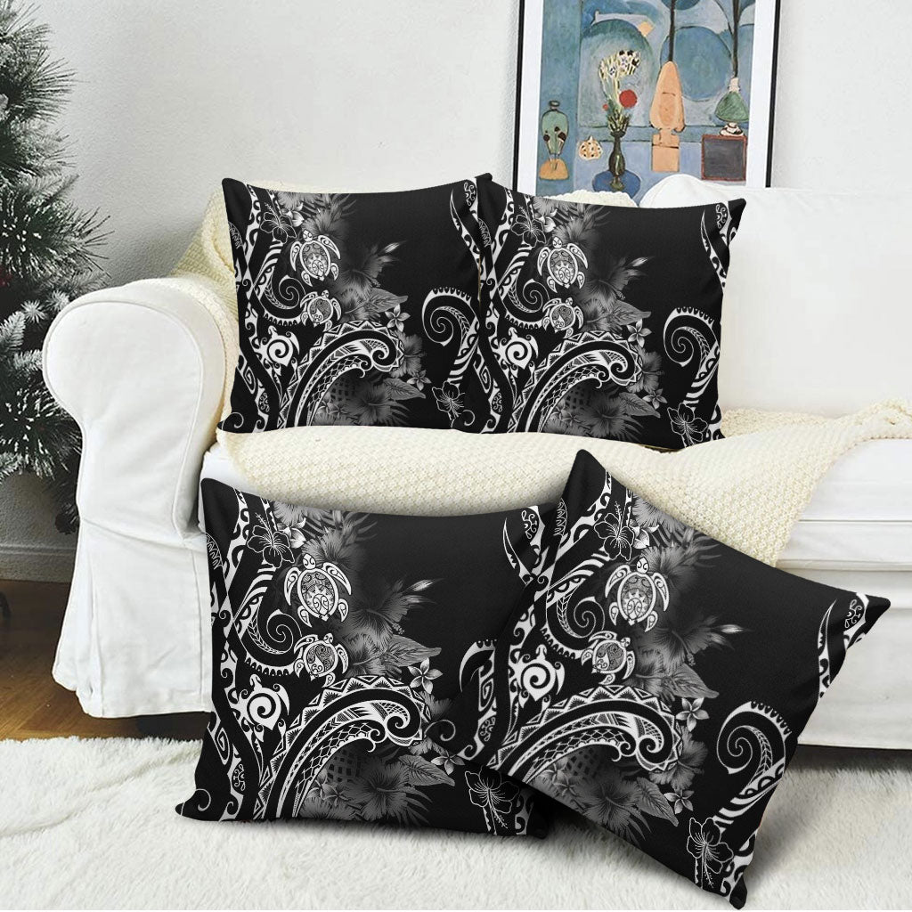 Aloha Hawaii Turtles Floral Pillow Cover Obsidian Glaze LT7 - Polynesian Pride