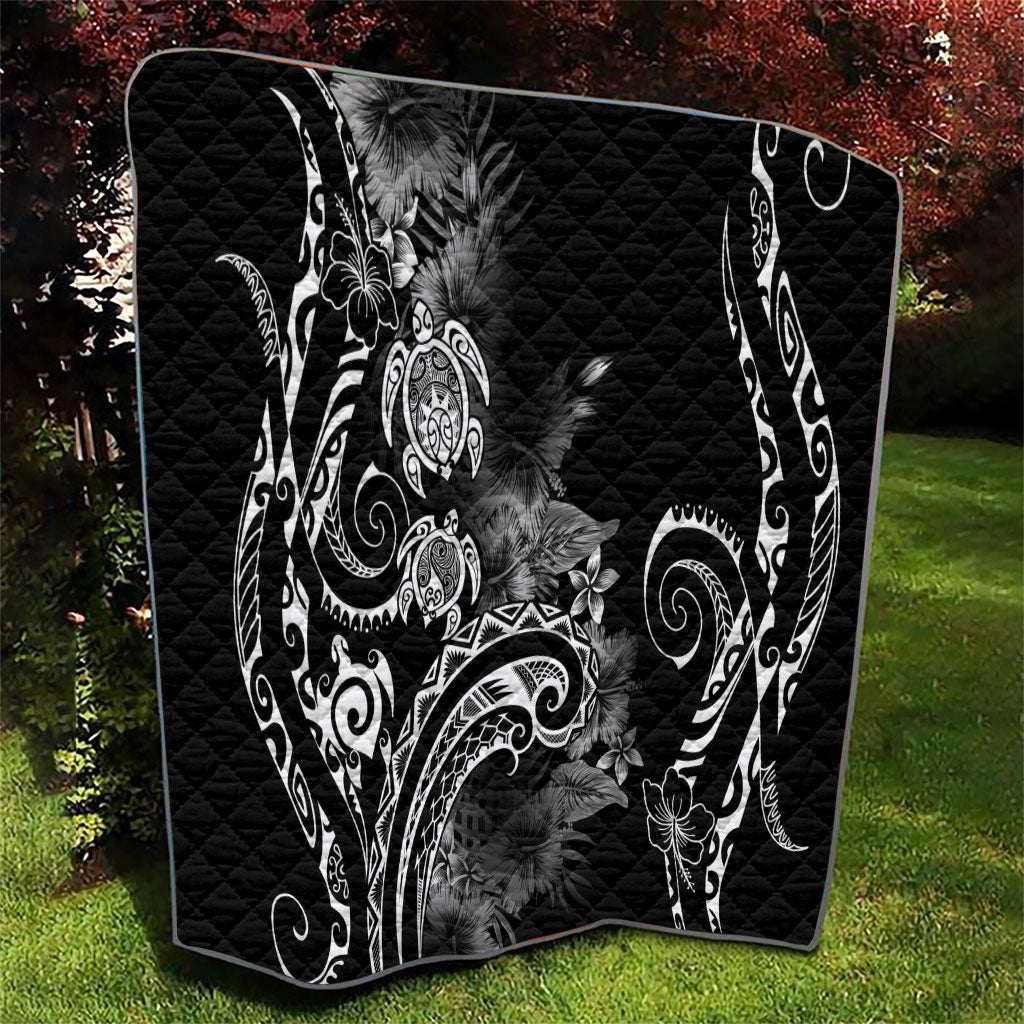 Aloha Hawaii Turtles Floral Quilt Obsidian Glaze LT7 - Polynesian Pride