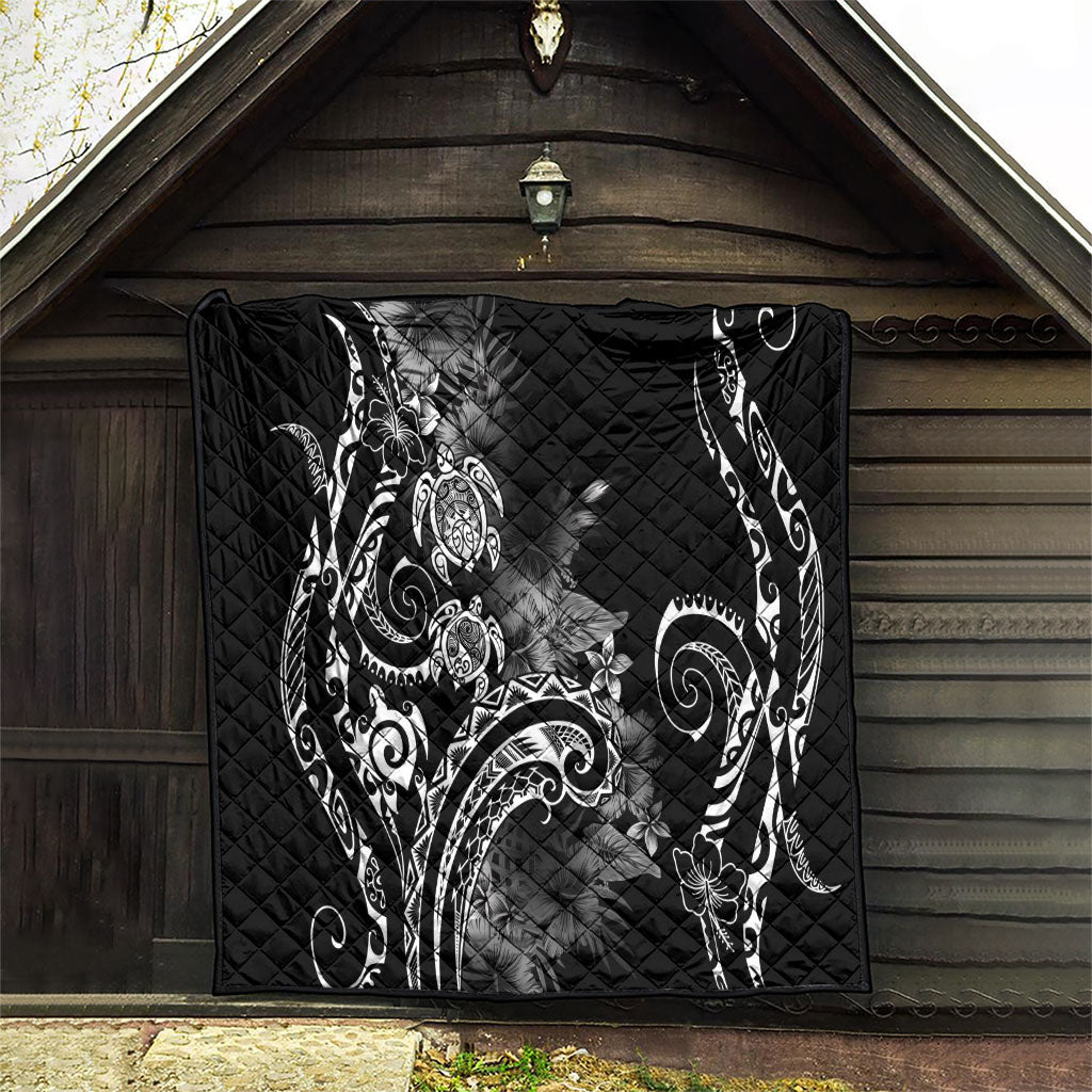 Aloha Hawaii Turtles Floral Quilt Obsidian Glaze LT7 - Polynesian Pride