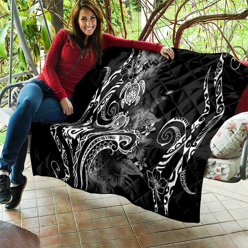 Aloha Hawaii Turtles Floral Quilt Obsidian Glaze LT7 - Polynesian Pride