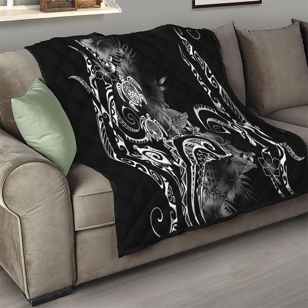 Aloha Hawaii Turtles Floral Quilt Obsidian Glaze LT7 - Polynesian Pride
