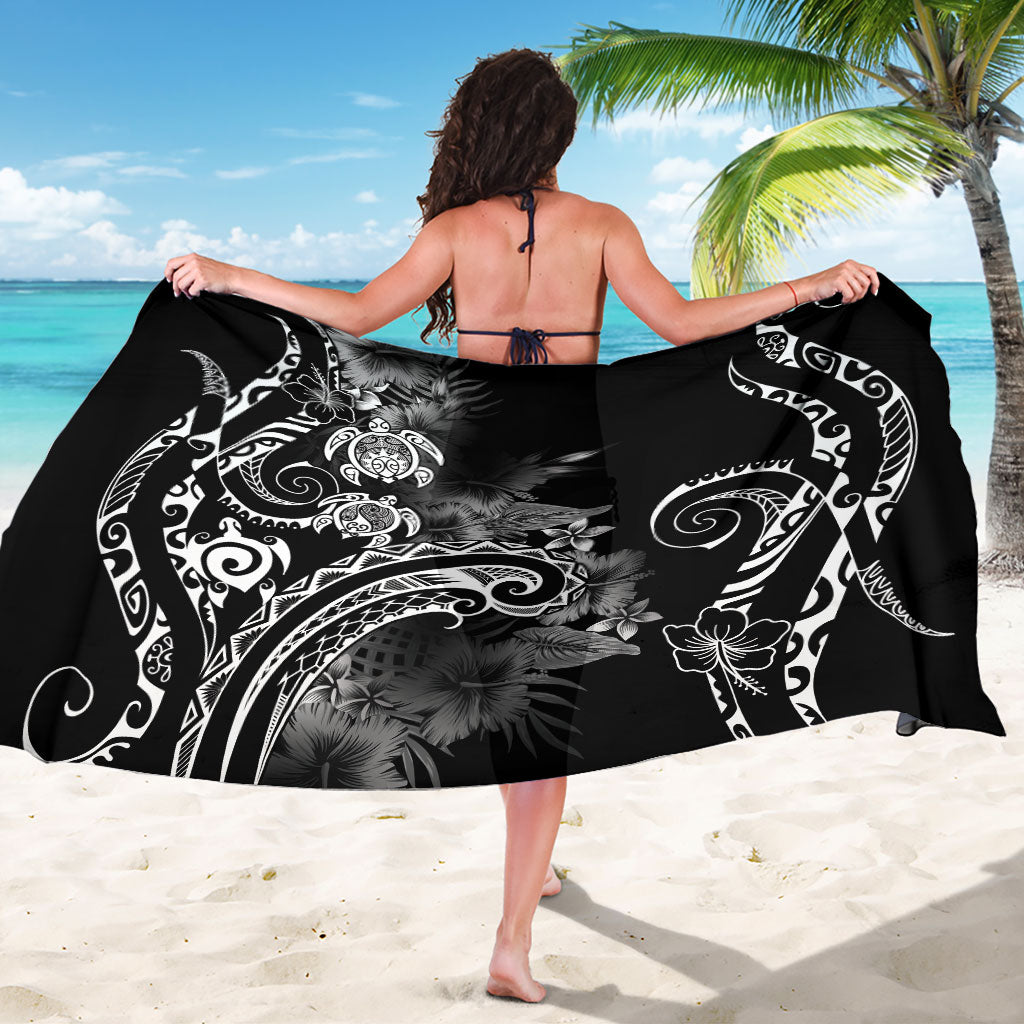 Aloha Hawaii Turtles Floral Sarong Obsidian Glaze LT7 - Polynesian Pride