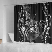 Aloha Hawaii Turtles Floral Shower Curtain Obsidian Glaze LT7 - Polynesian Pride