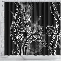 Aloha Hawaii Turtles Floral Shower Curtain Obsidian Glaze LT7 - Polynesian Pride