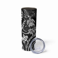 Aloha Hawaii Turtles Floral Skinny Tumbler Obsidian Glaze LT7 - Polynesian Pride