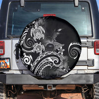 Aloha Hawaii Turtles Floral Spare Tire Cover Obsidian Glaze LT7 Black - Polynesian Pride