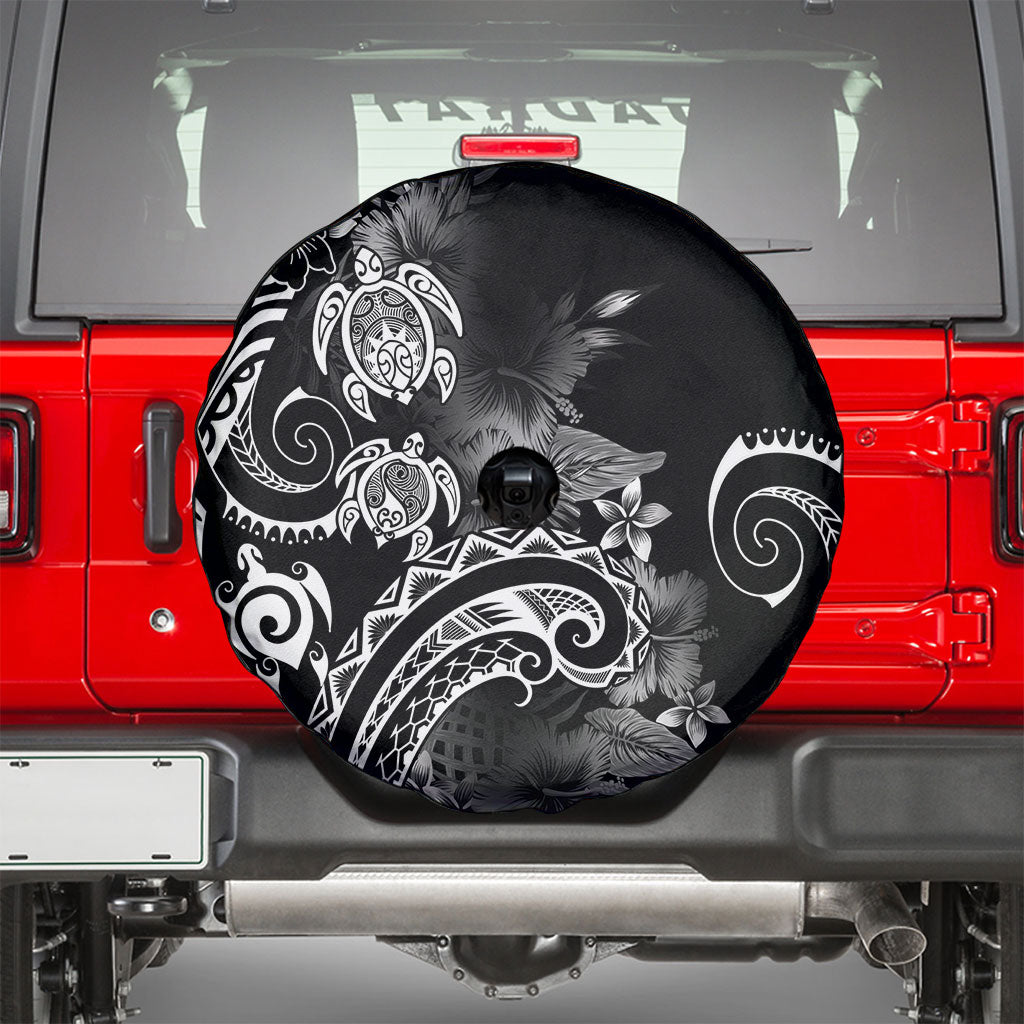 Aloha Hawaii Turtles Floral Spare Tire Cover Obsidian Glaze LT7 - Polynesian Pride