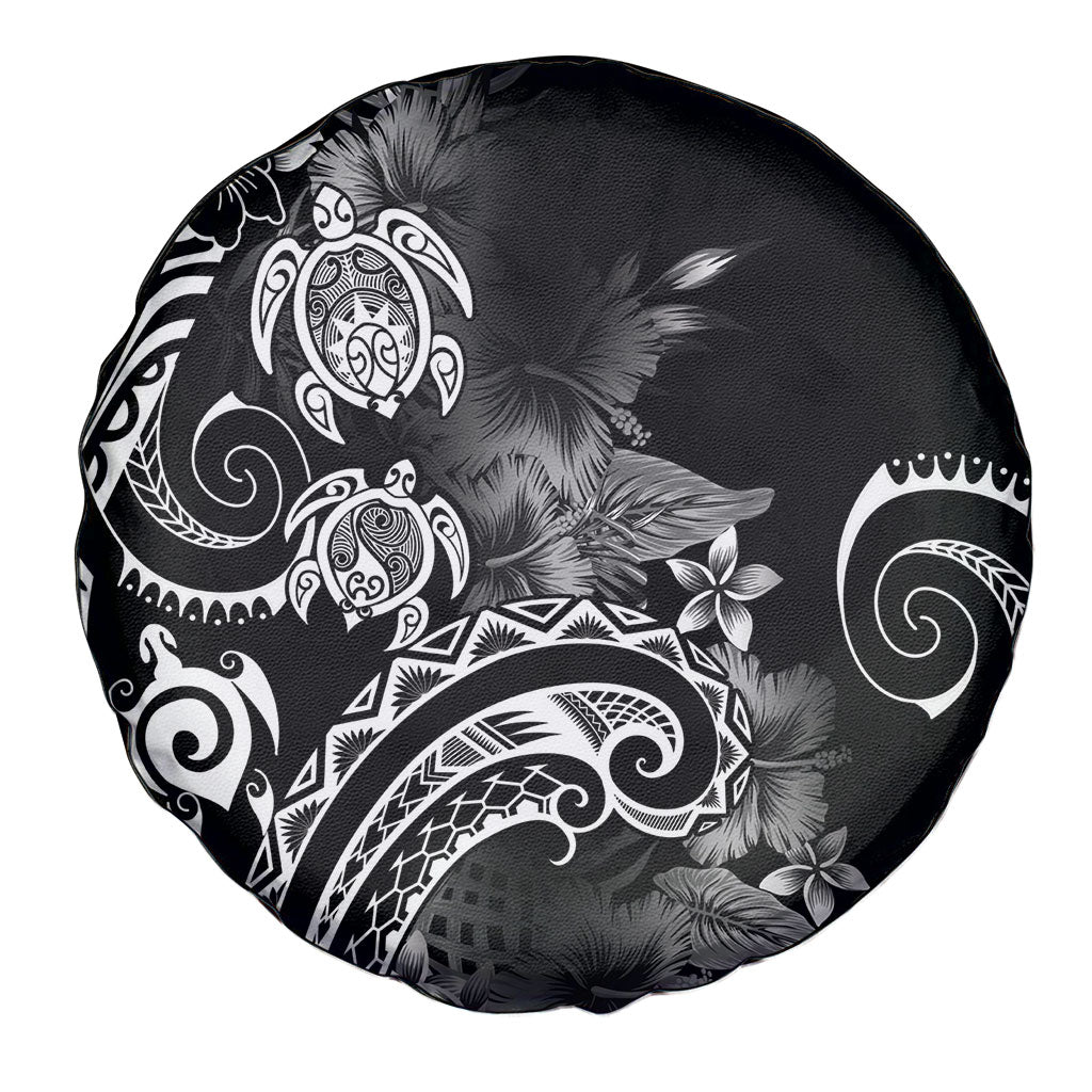 Aloha Hawaii Turtles Floral Spare Tire Cover Obsidian Glaze LT7 - Polynesian Pride