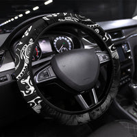 Aloha Hawaii Turtles Floral Steering Wheel Cover Obsidian Glaze LT7 Universal Fit Black - Polynesian Pride