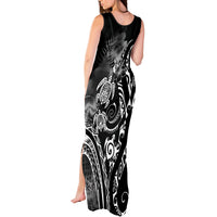 Aloha Hawaii Turtles Floral Tank Maxi Dress Obsidian Glaze LT7 - Polynesian Pride