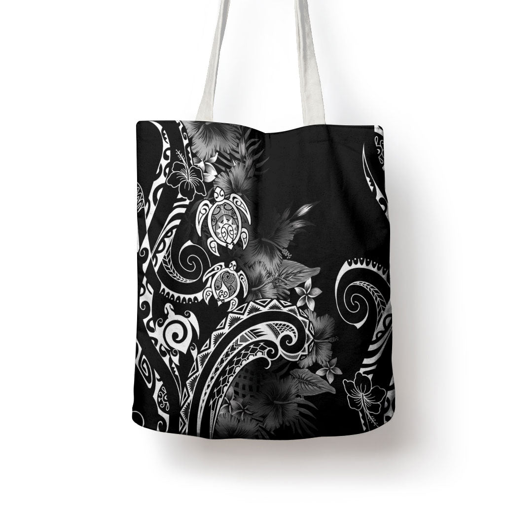 Aloha Hawaii Turtles Floral Tote Bag Obsidian Glaze LT7 - Polynesian Pride