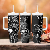 Aloha Hawaii Turtles Floral Tumbler With Handle Obsidian Glaze LT7 - Polynesian Pride