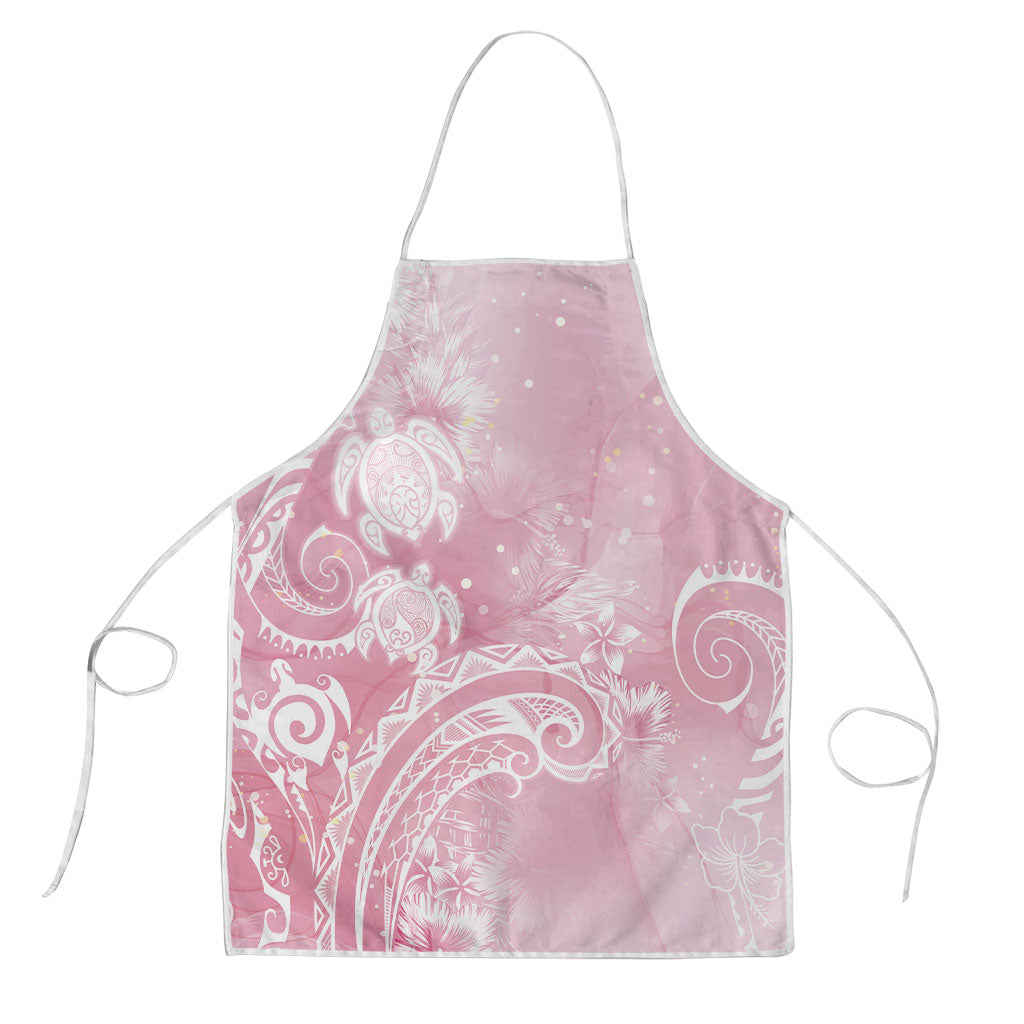 Aloha Hawaii Turtles Floral Apron Pink Marbles Glaze LT7 Pink - Polynesian Pride