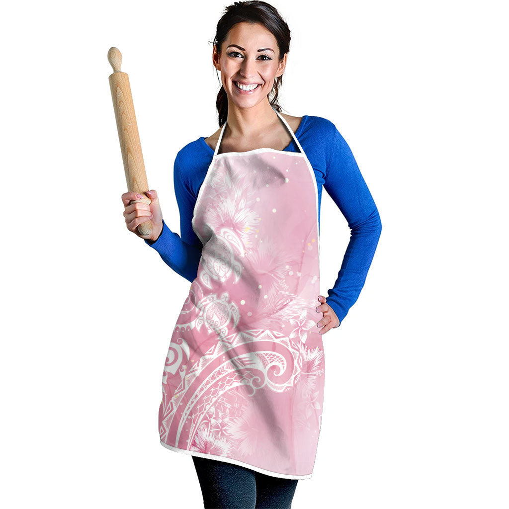 Aloha Hawaii Turtles Floral Apron Pink Marbles Glaze LT7 - Polynesian Pride