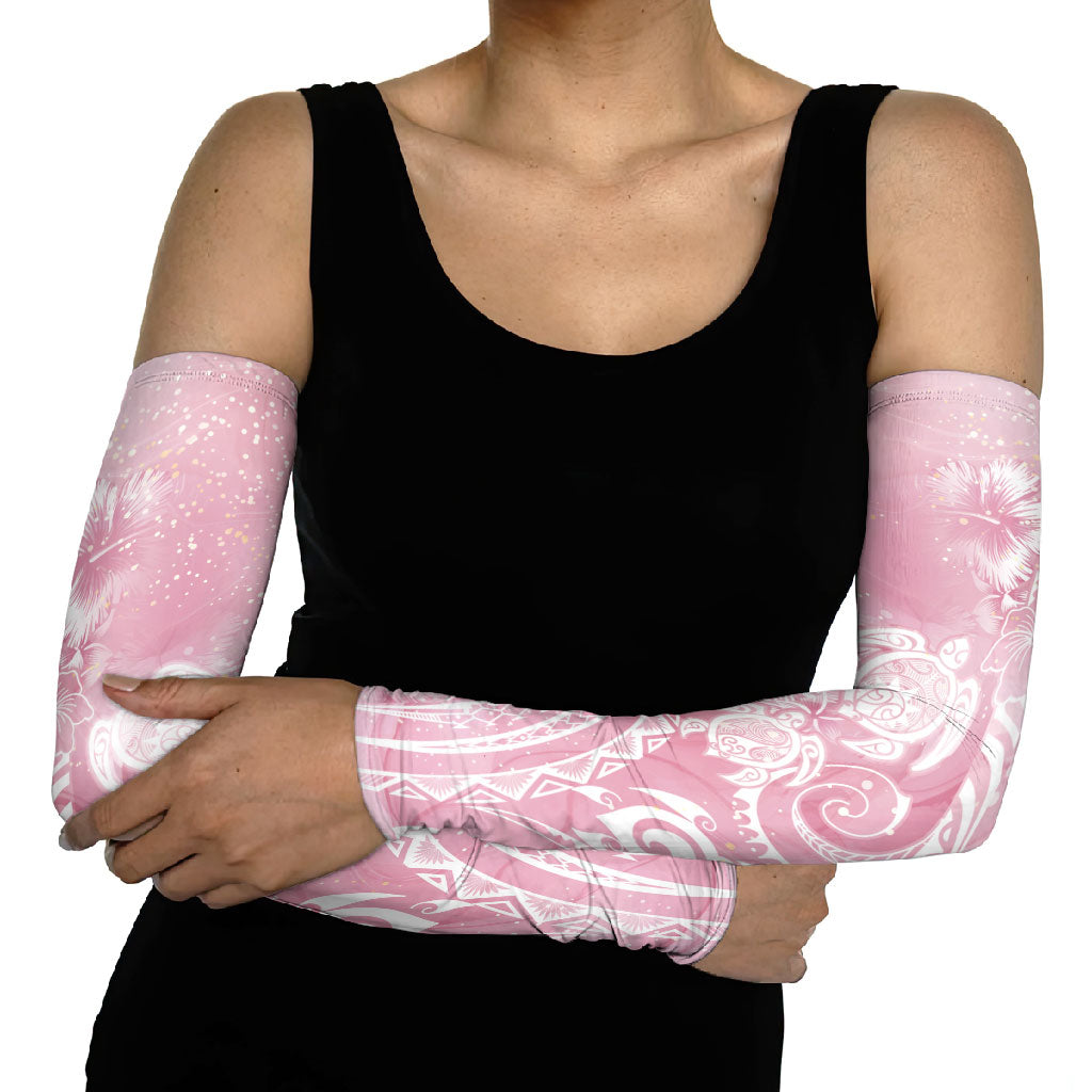 Aloha Hawaii Turtles Floral Arm Sleeves Pink Marbles Glaze LT7 - Polynesian Pride