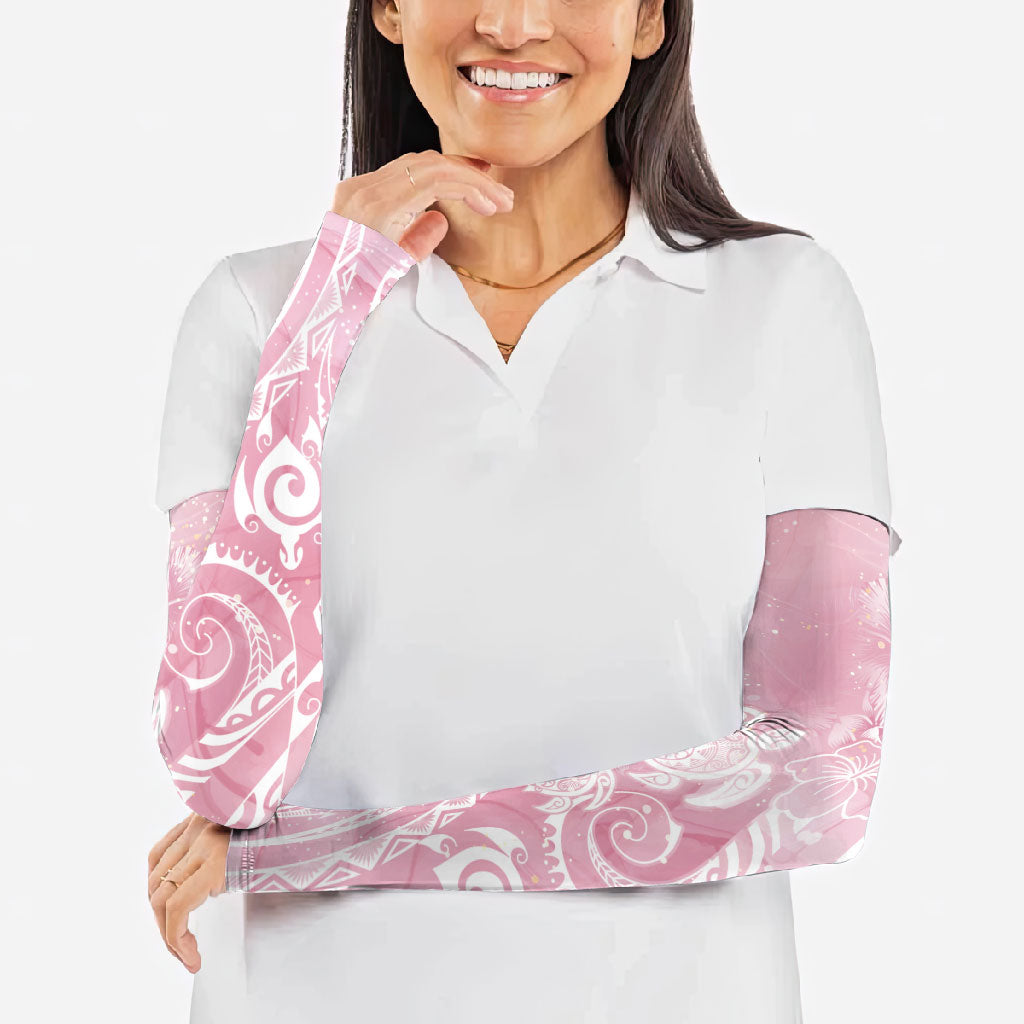 Aloha Hawaii Turtles Floral Arm Sleeves Pink Marbles Glaze LT7 - Polynesian Pride