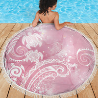 Aloha Hawaii Turtles Floral Beach Blanket Pink Marbles Glaze LT7 - Polynesian Pride