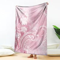 Aloha Hawaii Turtles Floral Blanket Pink Marbles Glaze LT7 - Polynesian Pride