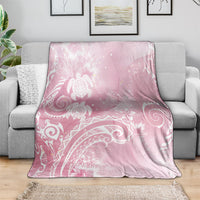 Aloha Hawaii Turtles Floral Blanket Pink Marbles Glaze LT7 - Polynesian Pride