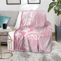 Aloha Hawaii Turtles Floral Blanket Pink Marbles Glaze LT7 - Polynesian Pride