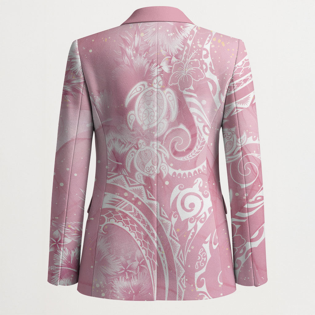Aloha Hawaii Turtles Floral Blazer Pink Marbles Glaze LT7 - Polynesian Pride