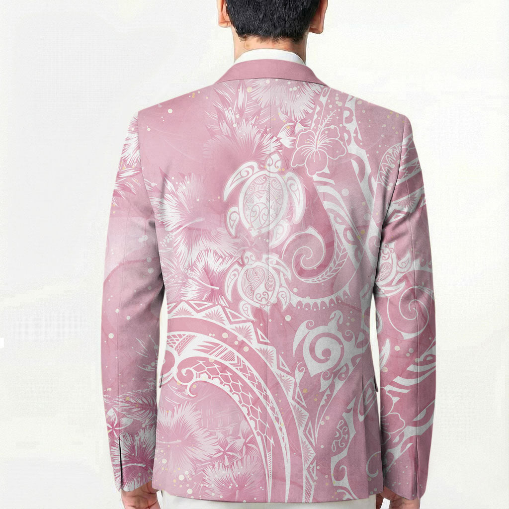 Aloha Hawaii Turtles Floral Blazer Pink Marbles Glaze LT7 - Polynesian Pride
