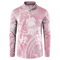 Aloha Hawaii Turtles Floral Button Sweatshirt Pink Marbles Glaze LT7 Pink - Polynesian Pride