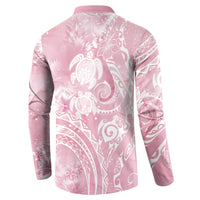 Aloha Hawaii Turtles Floral Button Sweatshirt Pink Marbles Glaze LT7 - Polynesian Pride