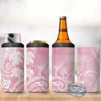 Aloha Hawaii Turtles Floral 4 in 1 Can Cooler Tumbler Pink Marbles Glaze LT7 - Polynesian Pride