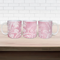 Aloha Hawaii Turtles Floral Ceramic Mug Pink Marbles Glaze LT7 - Polynesian Pride