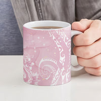 Aloha Hawaii Turtles Floral Ceramic Mug Pink Marbles Glaze LT7 - Polynesian Pride