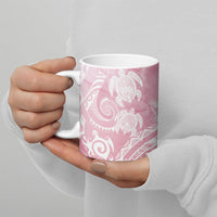 Aloha Hawaii Turtles Floral Ceramic Mug Pink Marbles Glaze LT7 - Polynesian Pride