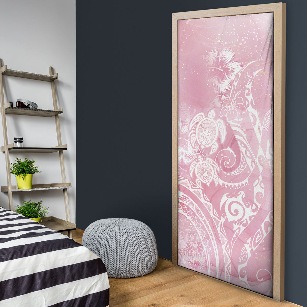 Aloha Hawaii Turtles Floral Door Cover Pink Marbles Glaze LT7 - Polynesian Pride