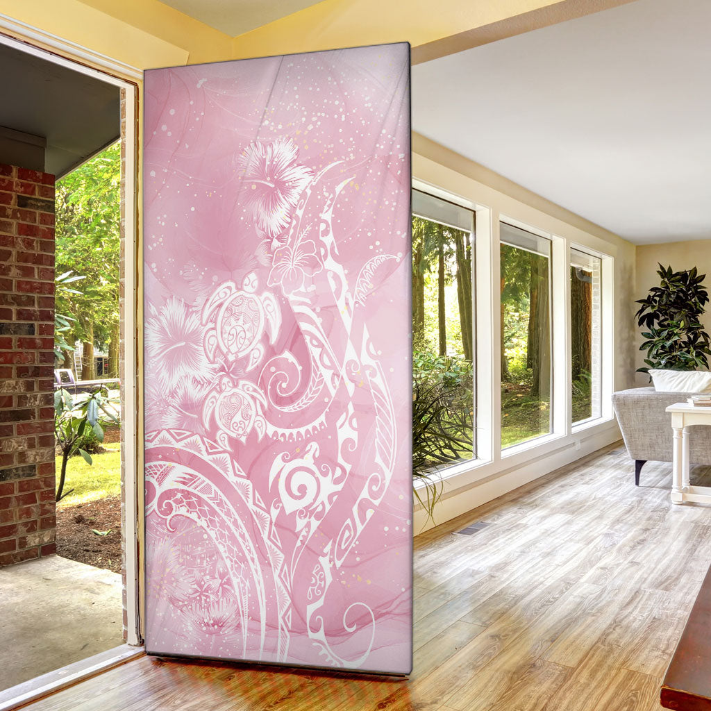 Aloha Hawaii Turtles Floral Door Cover Pink Marbles Glaze LT7 - Polynesian Pride