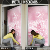 Aloha Hawaii Turtles Floral Door Cover Pink Marbles Glaze LT7 - Polynesian Pride