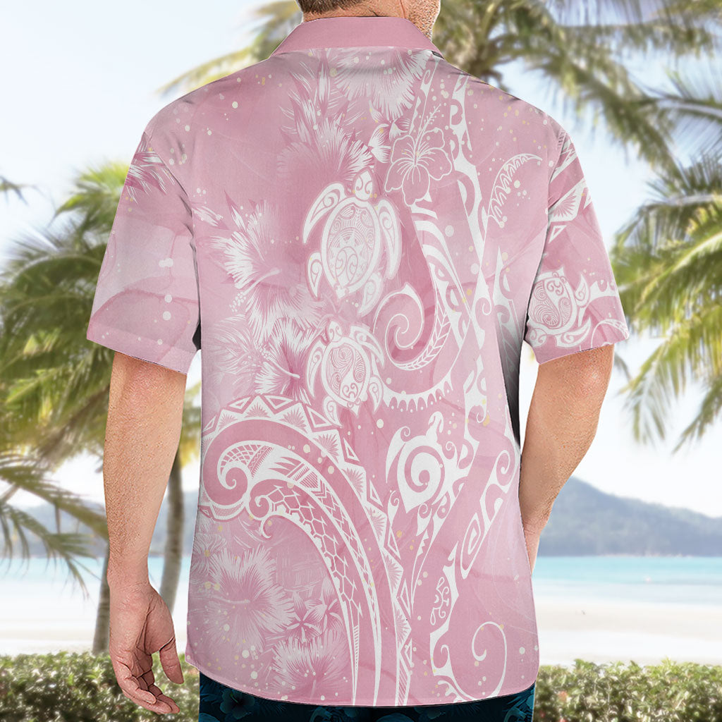 Aloha Hawaii Turtles Floral Hawaiian Shirt Pink Marbles Glaze LT7 - Polynesian Pride