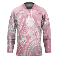 Aloha Hawaii Turtles Floral Hockey Jersey Pink Marbles Glaze LT7 Unisex Pink - Polynesian Pride