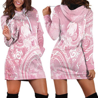 Aloha Hawaii Turtles Floral Hoodie Dress Pink Marbles Glaze LT7 - Polynesian Pride
