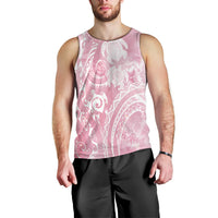 Aloha Hawaii Turtles Floral Men Tank Top Pink Marbles Glaze LT7 - Polynesian Pride