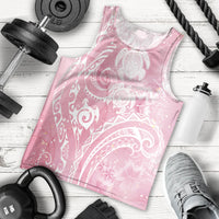Aloha Hawaii Turtles Floral Men Tank Top Pink Marbles Glaze LT7 - Polynesian Pride