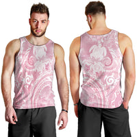 Aloha Hawaii Turtles Floral Men Tank Top Pink Marbles Glaze LT7 - Polynesian Pride