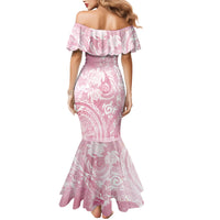 Aloha Hawaii Turtles Floral Mermaid Dress Pink Marbles Glaze LT7 - Polynesian Pride