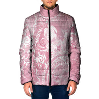 Aloha Hawaii Turtles Floral Padded Jacket Pink Marbles Glaze LT7 Men Pink - Polynesian Pride