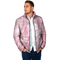 Aloha Hawaii Turtles Floral Padded Jacket Pink Marbles Glaze LT7 - Polynesian Pride