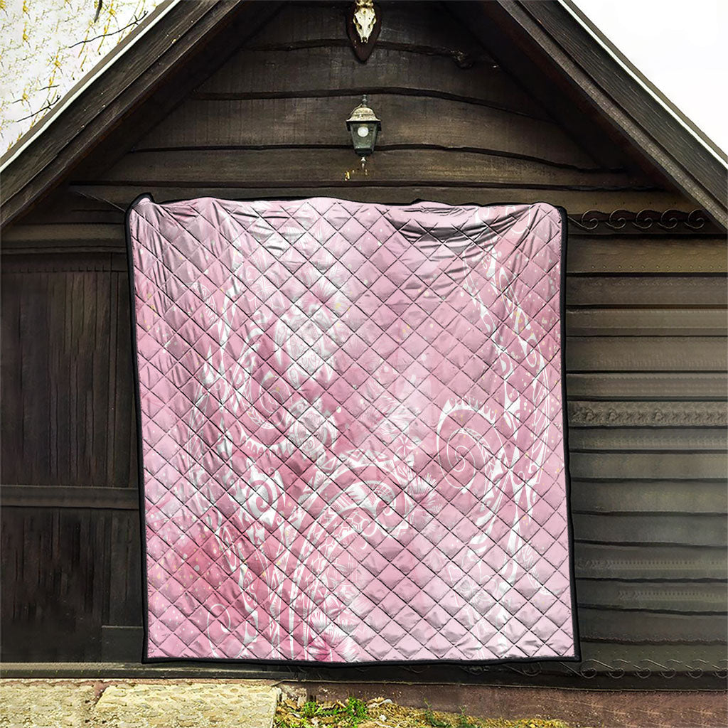 Aloha Hawaii Turtles Floral Quilt Pink Marbles Glaze LT7 - Polynesian Pride
